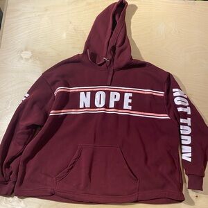 Louise Paris Maroon Hoodie with Bold Text 3X (PS)